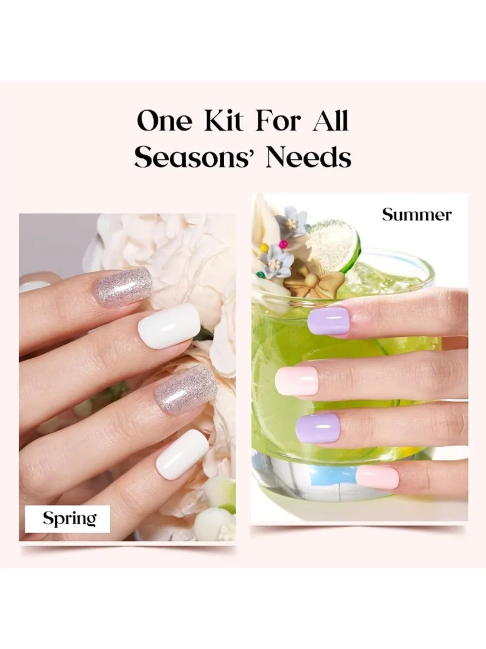Vibrant Press On Nails Kit - 720 Pcs, 24 Colors, Short Square, Bubble Pop Design